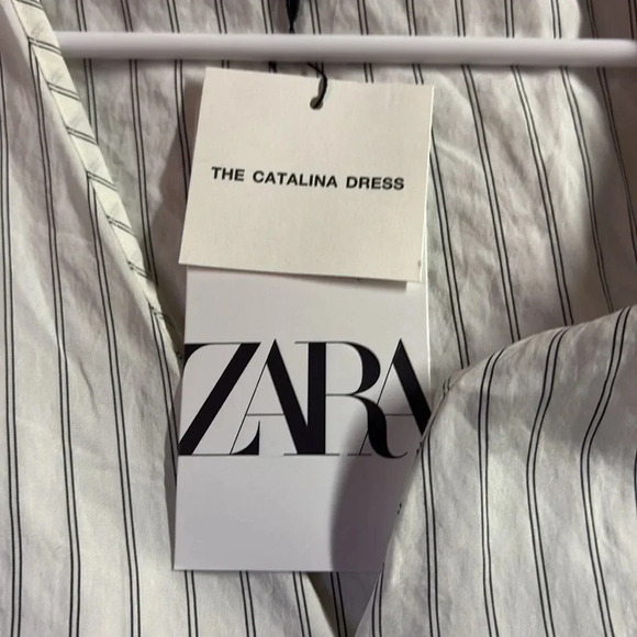 Zara White and Gray Striped Maxi Dress - Picture 4 of 6